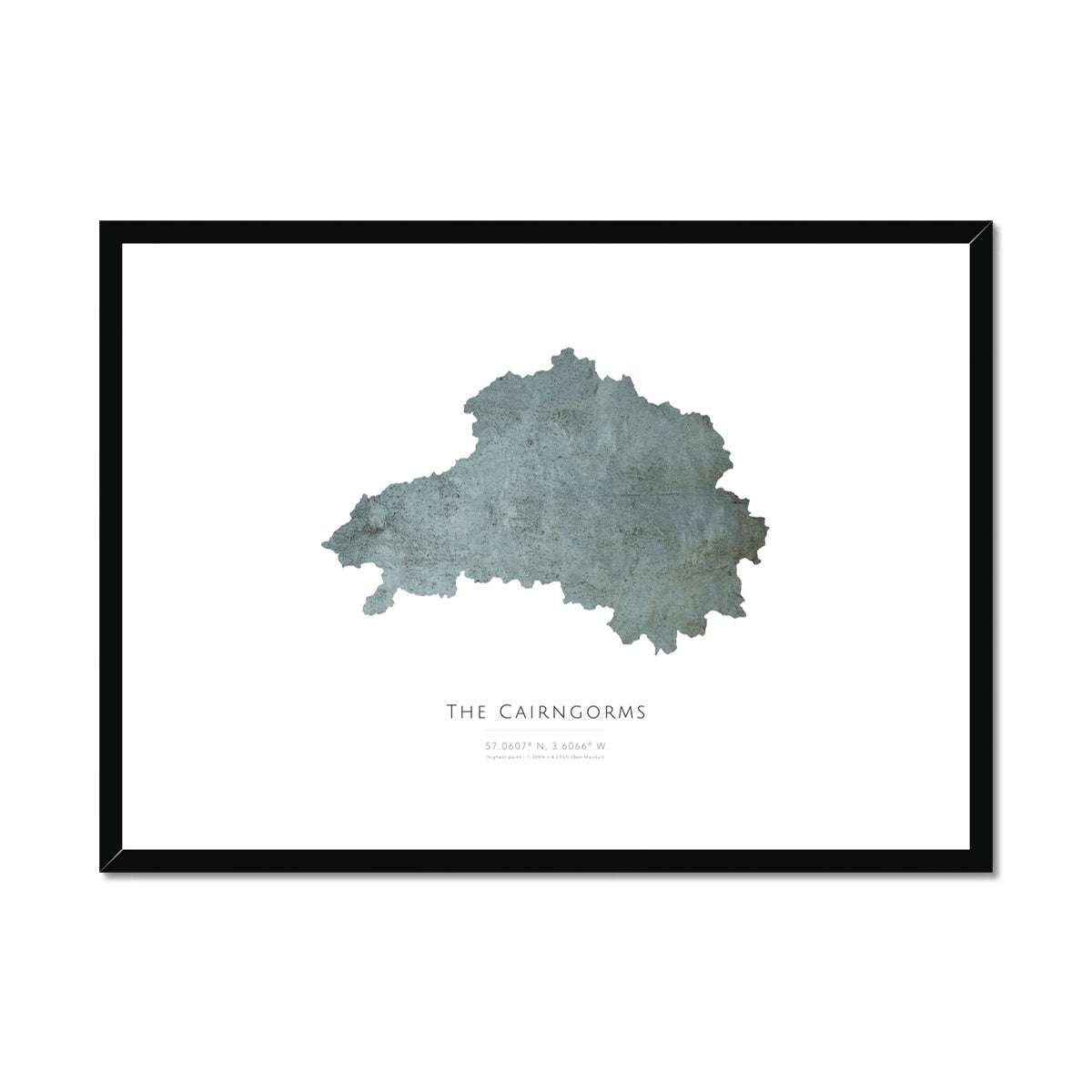 The Cairngorms - Framed & Mounted Map
