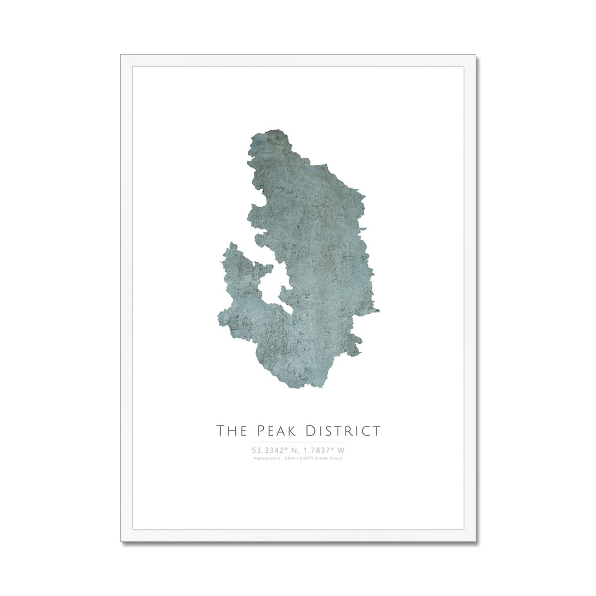 The Peak District - Framed & Mounted Map