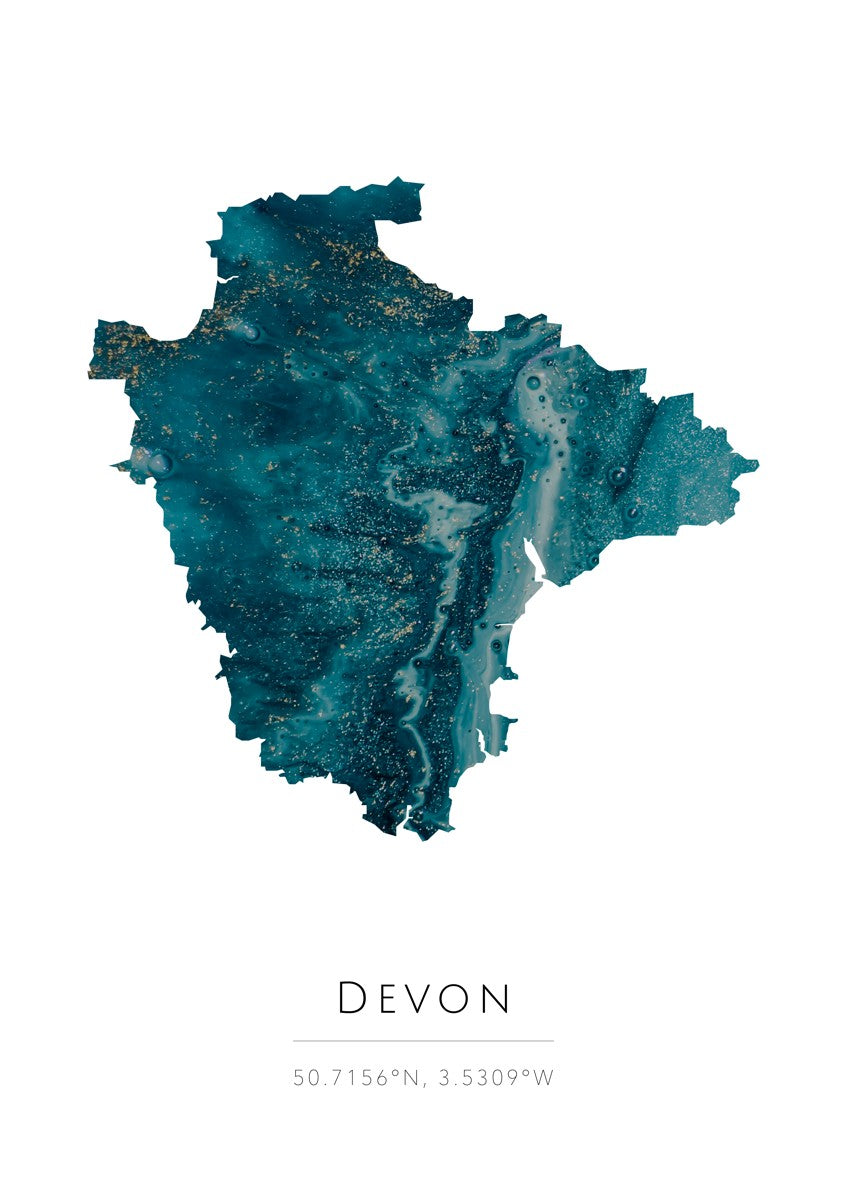 Map of Devon -