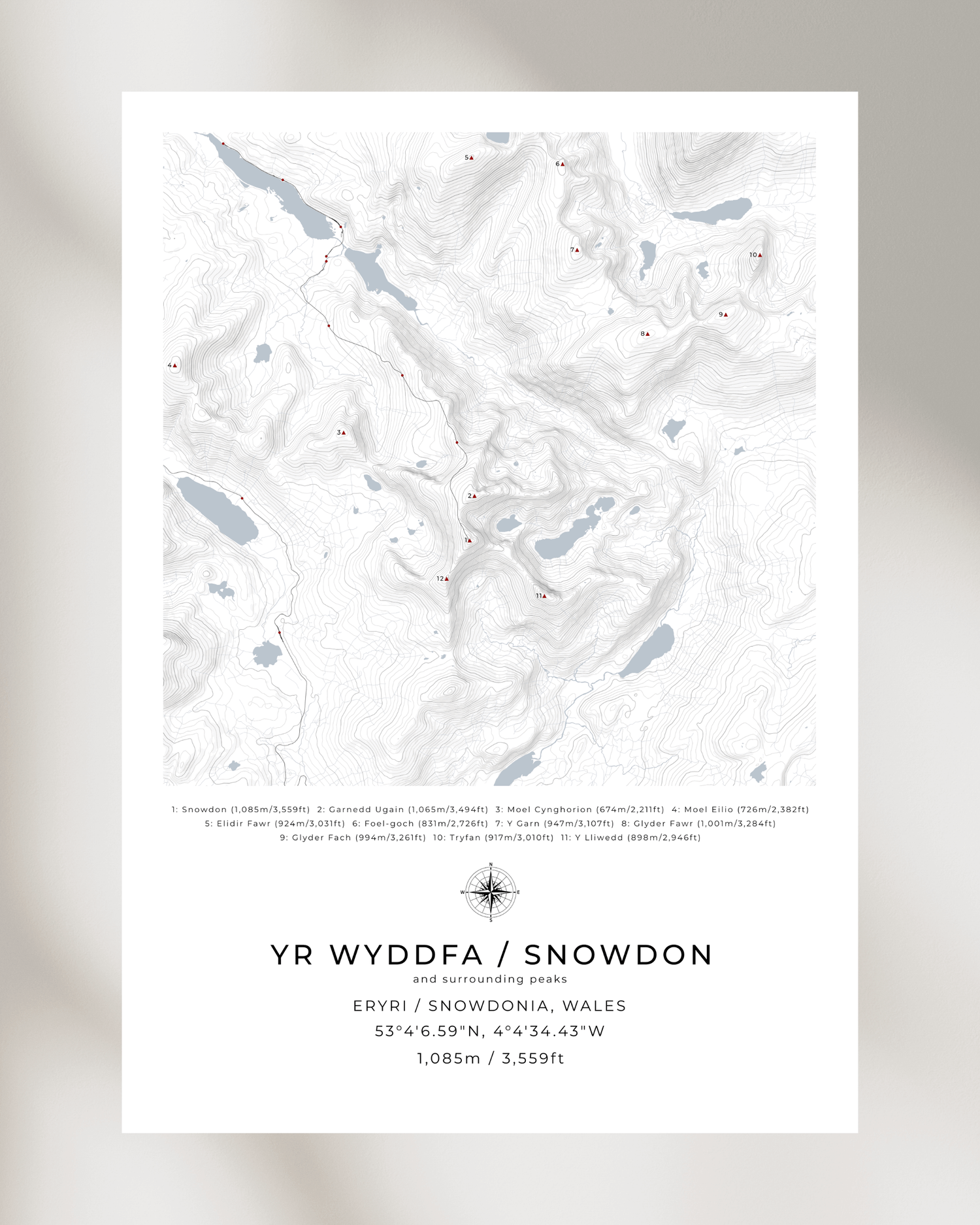 Snowdon & Snowdonia Contour Maps