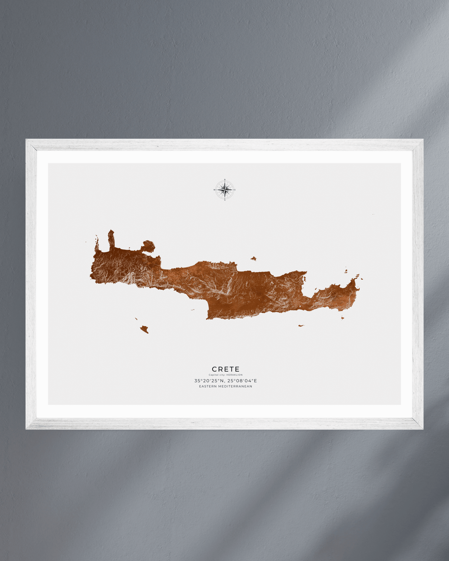 Crete - Fine Art Map - Bronze