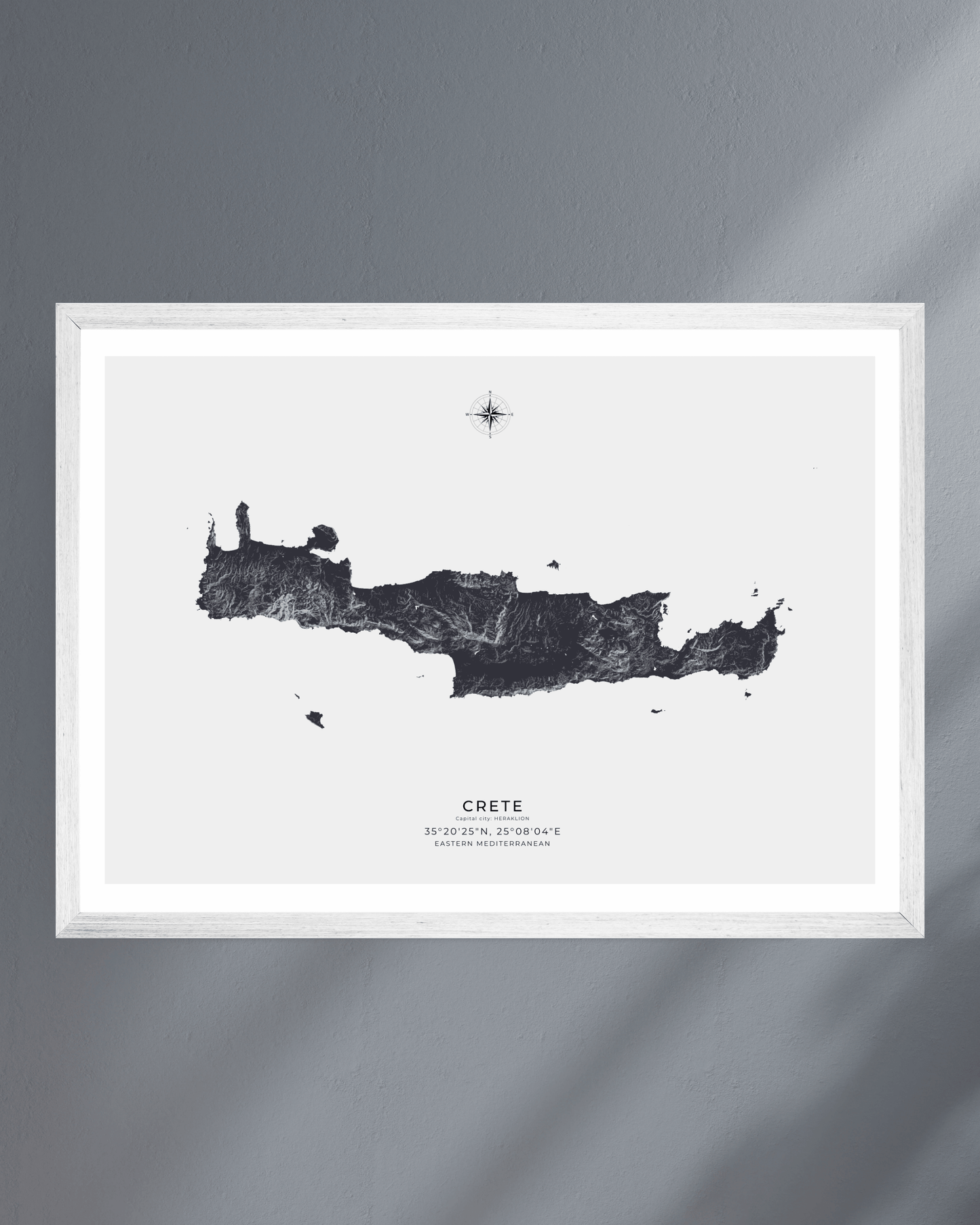 Crete - Fine Art Map - Deep Cobalt