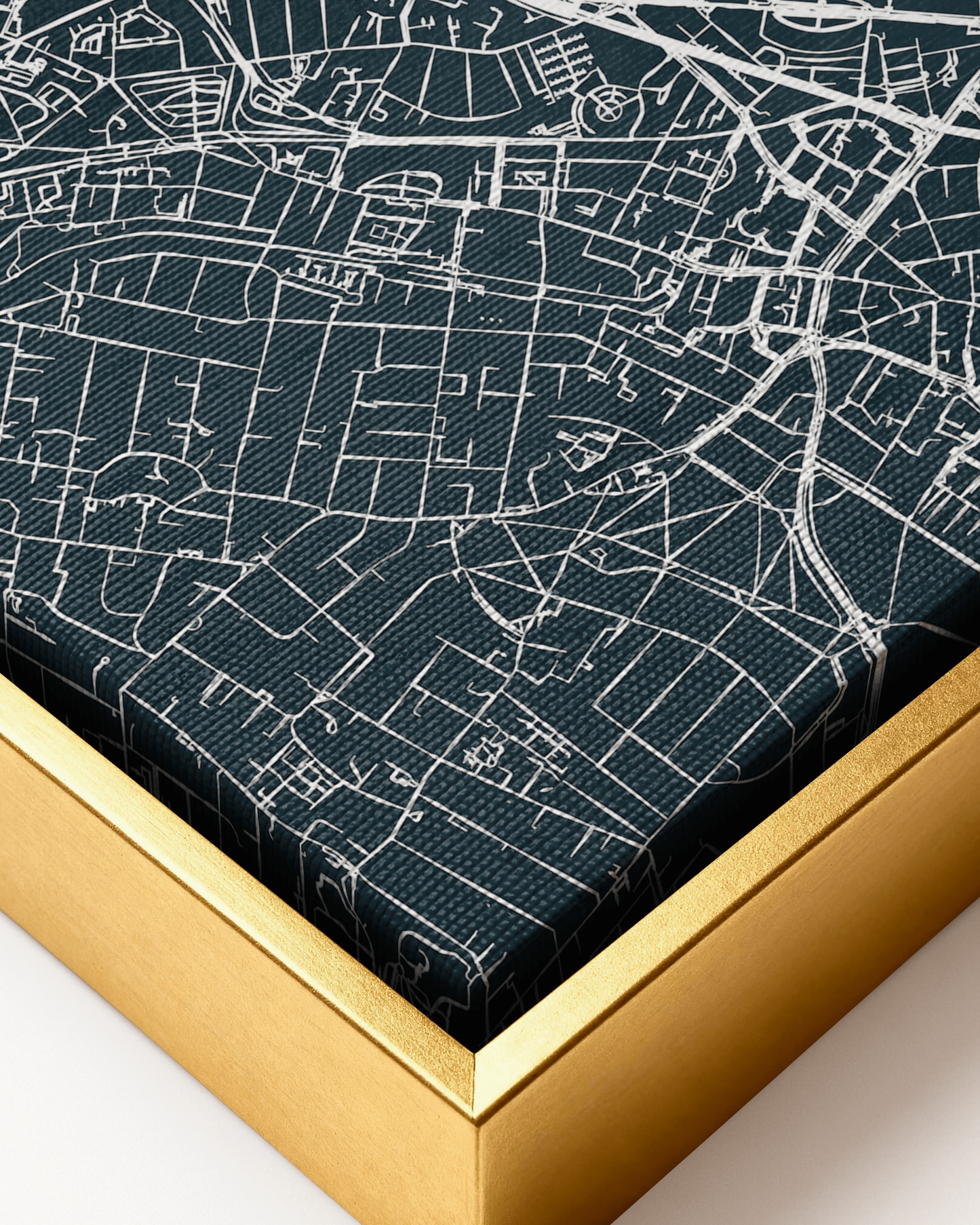Minimalist Street Map of Edinburgh - Framed Canvas