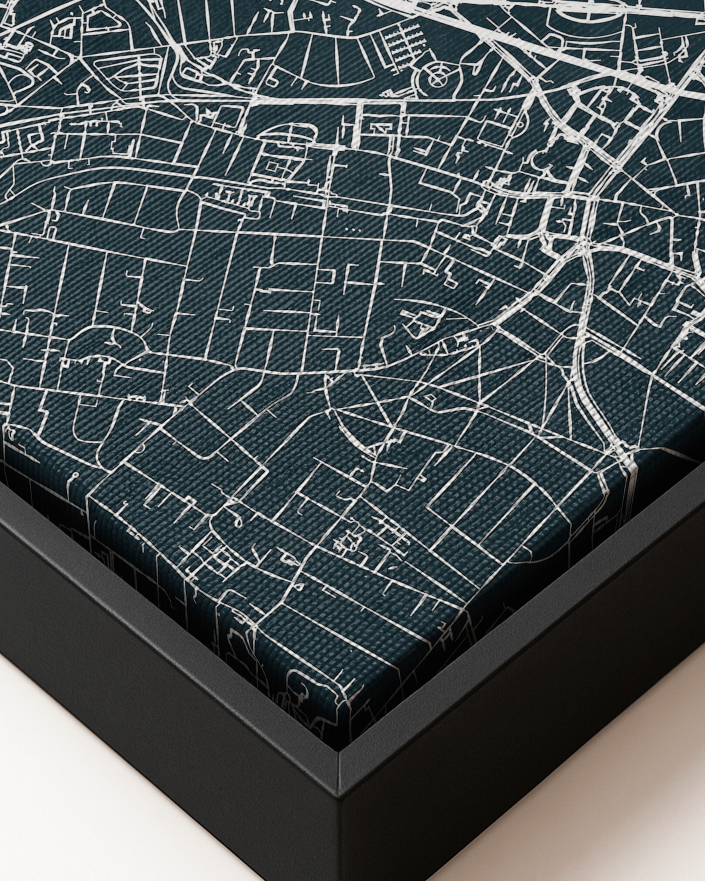 Minimalist Street Map of Edinburgh - Framed Canvas