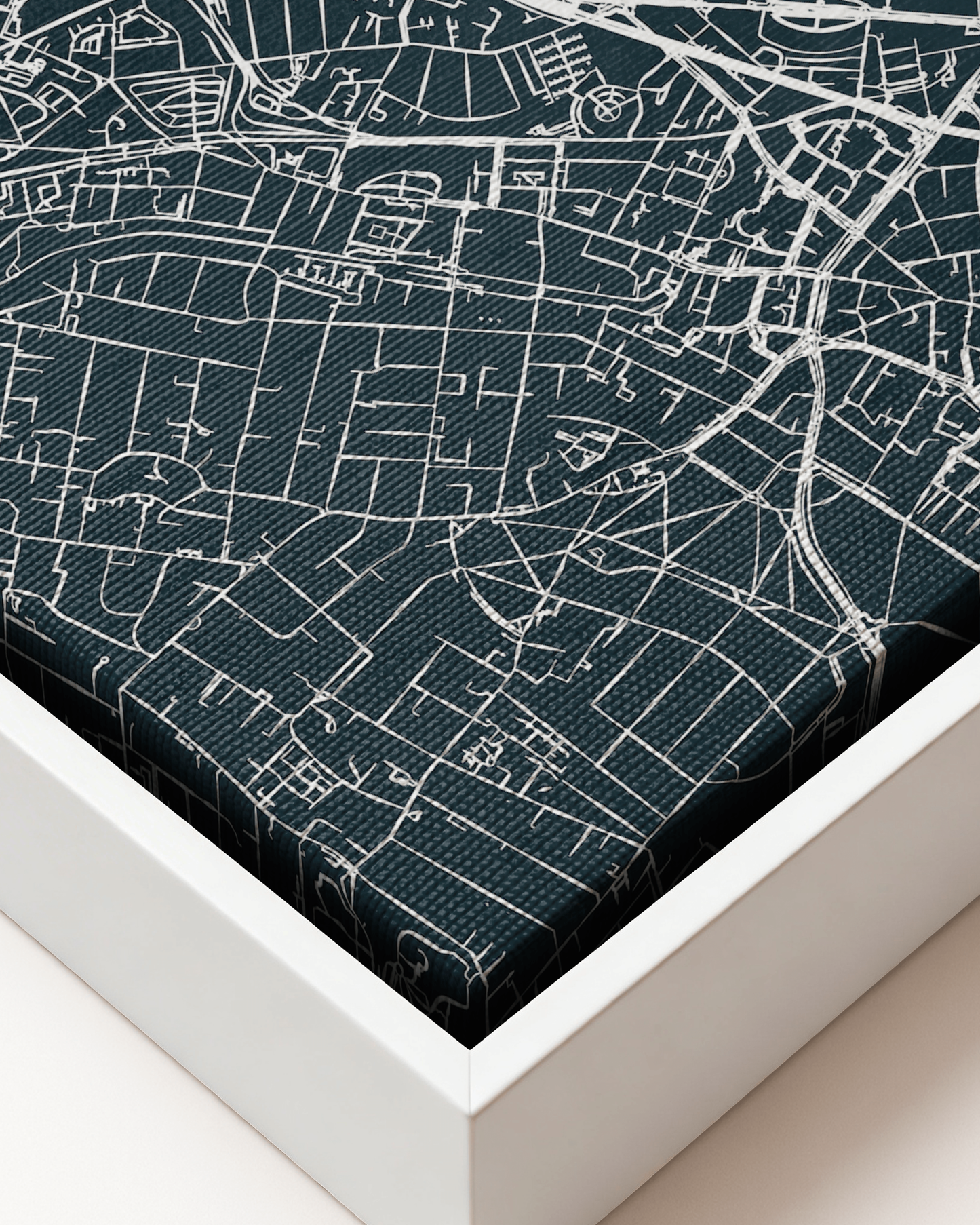 Minimalist Street Map of Edinburgh - Framed Canvas