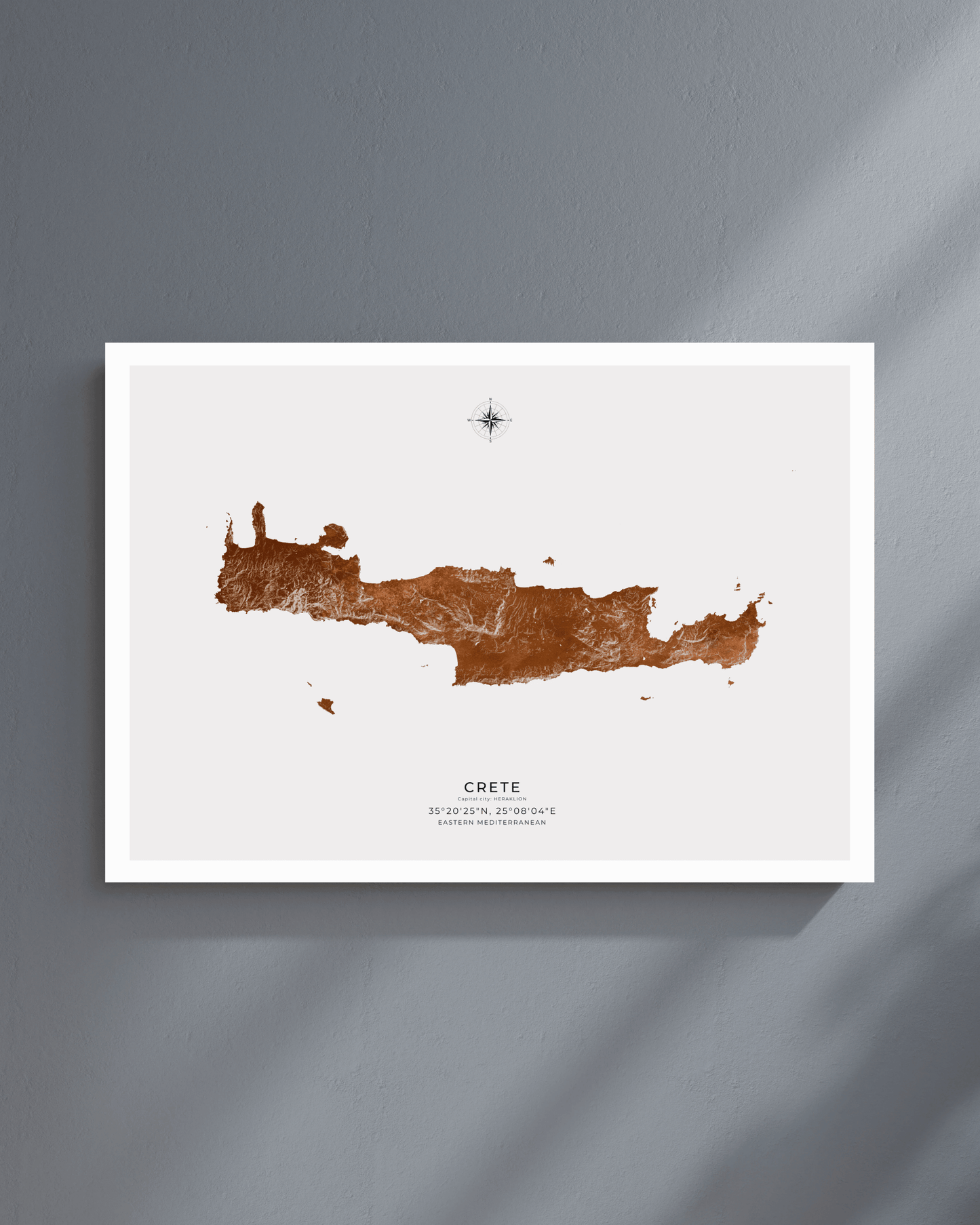 Crete - Fine Art Map - Bronze