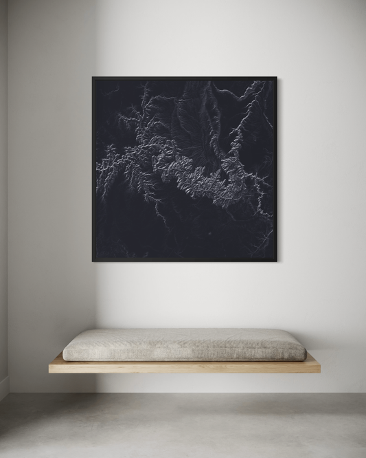 The Grand Canyon - Framed Canvas Topographical Map