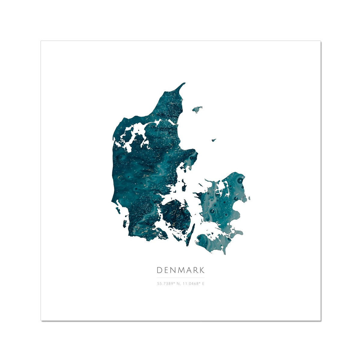 Map of Denmark -  Fine Art Print