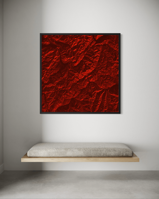Mont Blanc - Framed Canvas Topographical Map