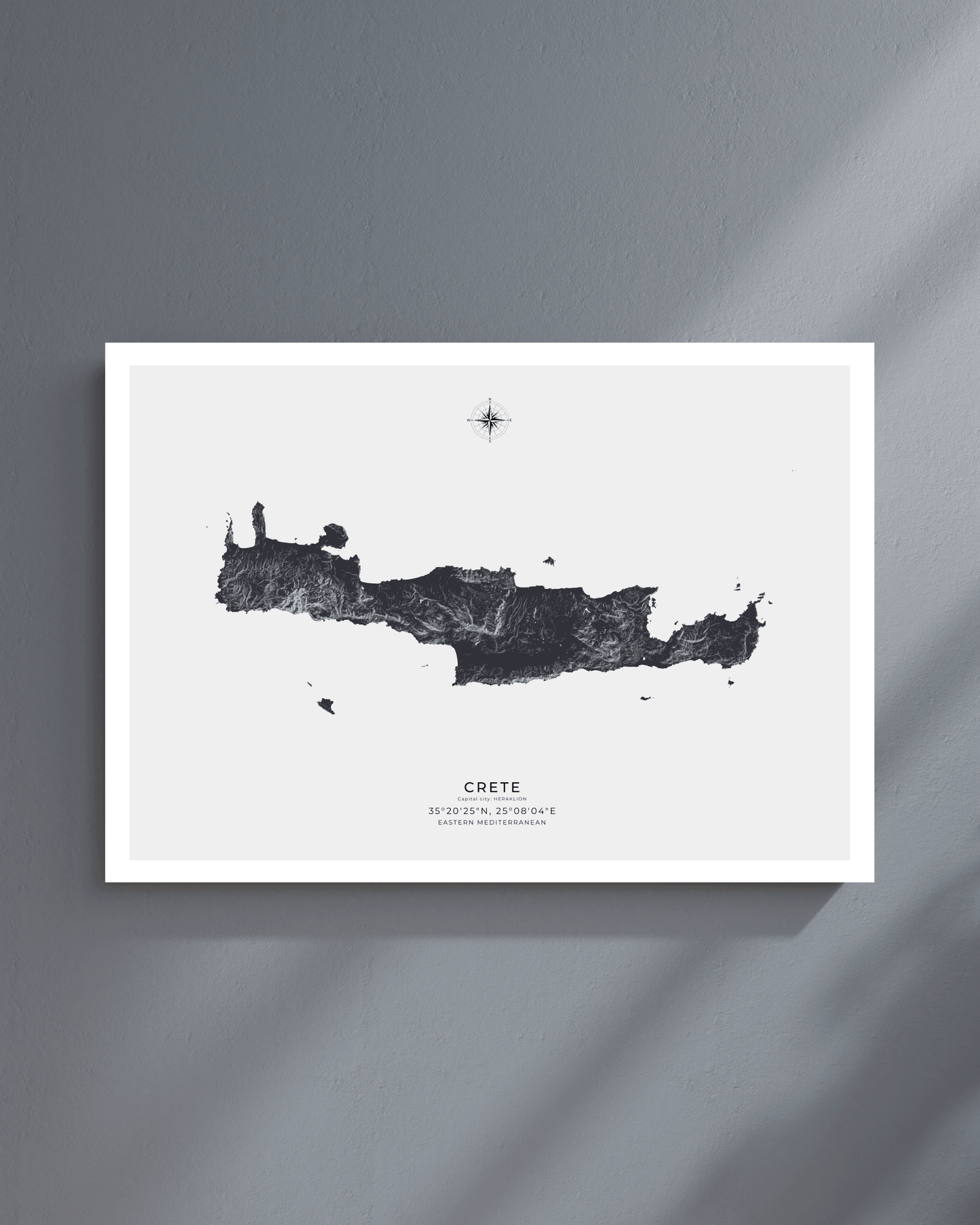 Crete - Fine Art Map - Deep Cobalt
