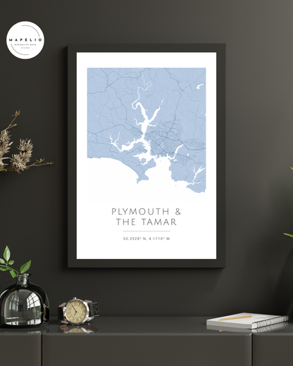 Plymouth & Tamar Valley -  Framed Map