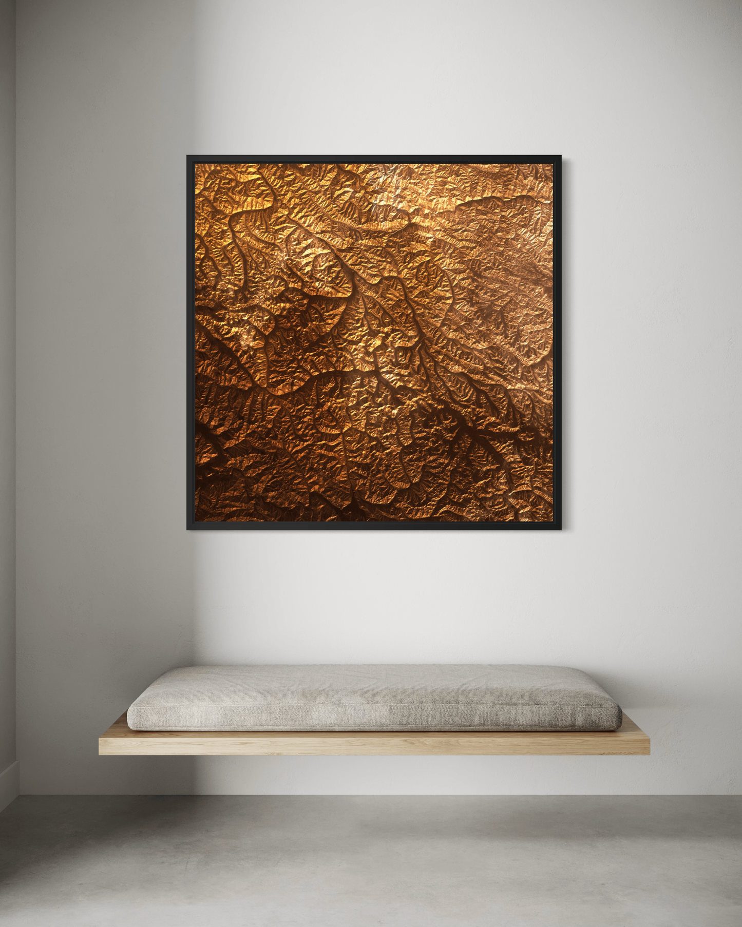 K2 - Karakoram Range - Framed Canvas Topographical Map