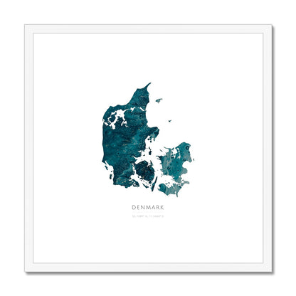 Map of Denmark -  Framed & Mounted Print