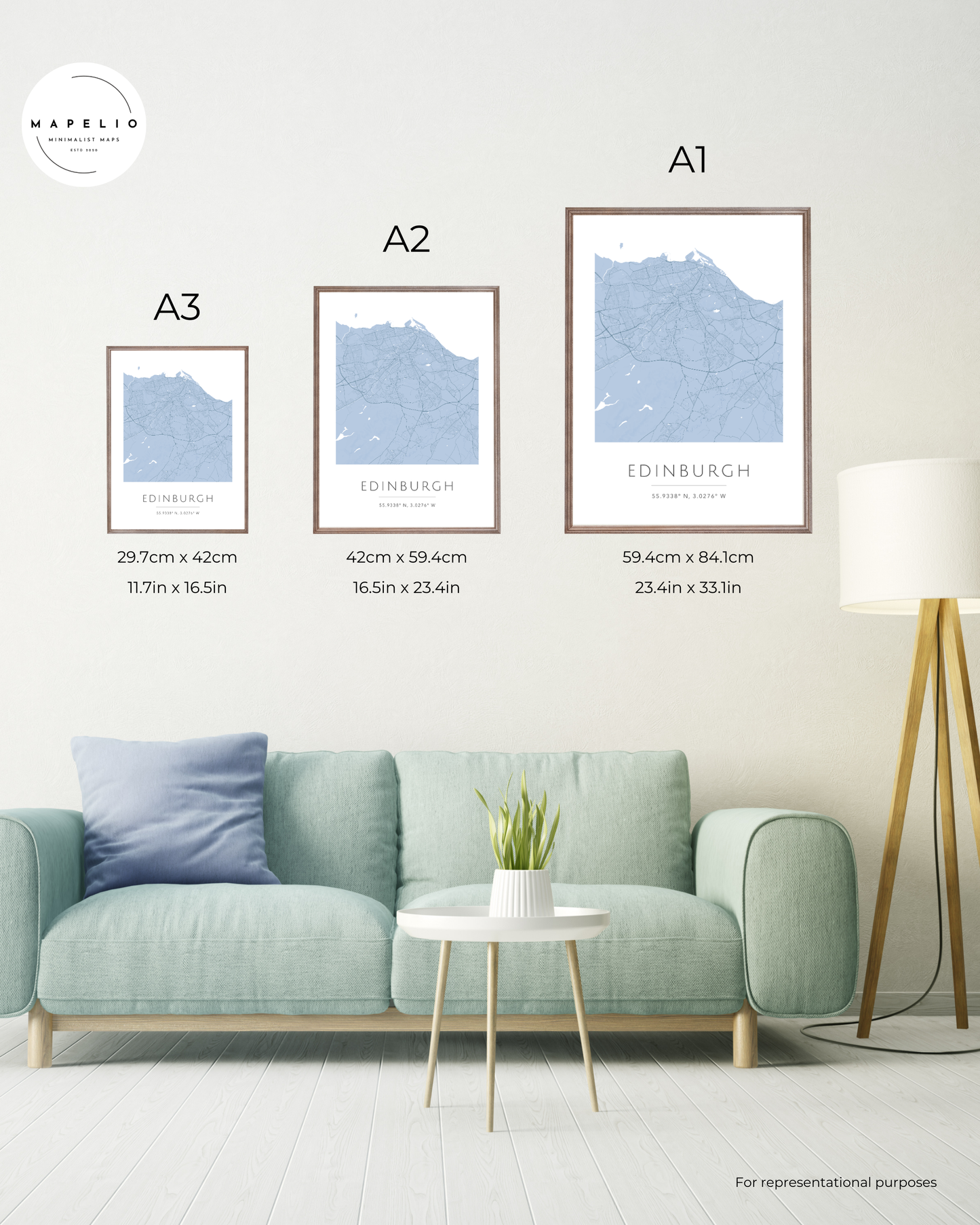 Edinburgh -  Framed City Map