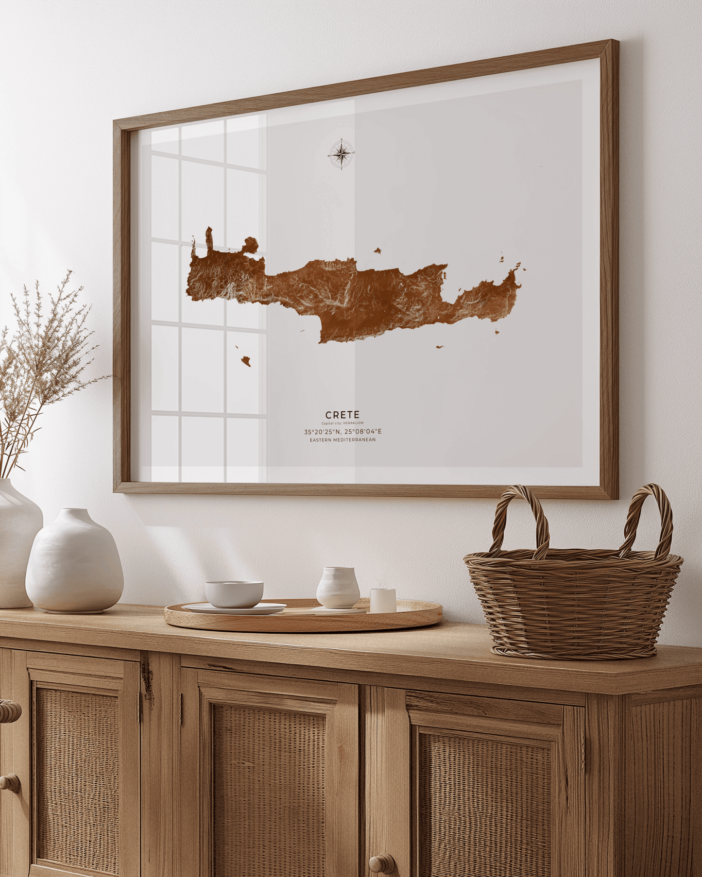 Crete - Fine Art Map - Bronze
