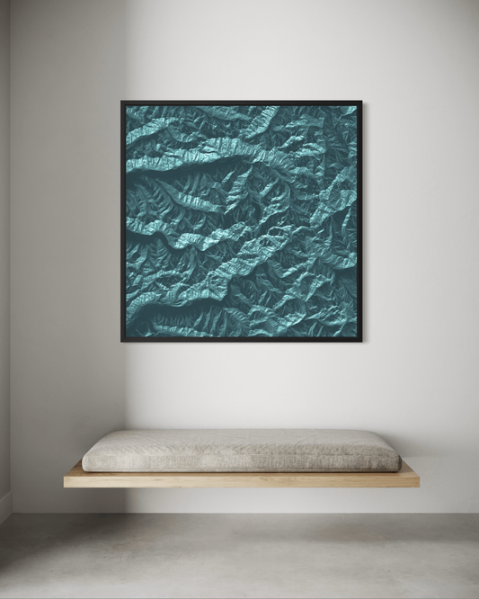 Mount Olympus - Washington State - Framed Canvas Topographical Map