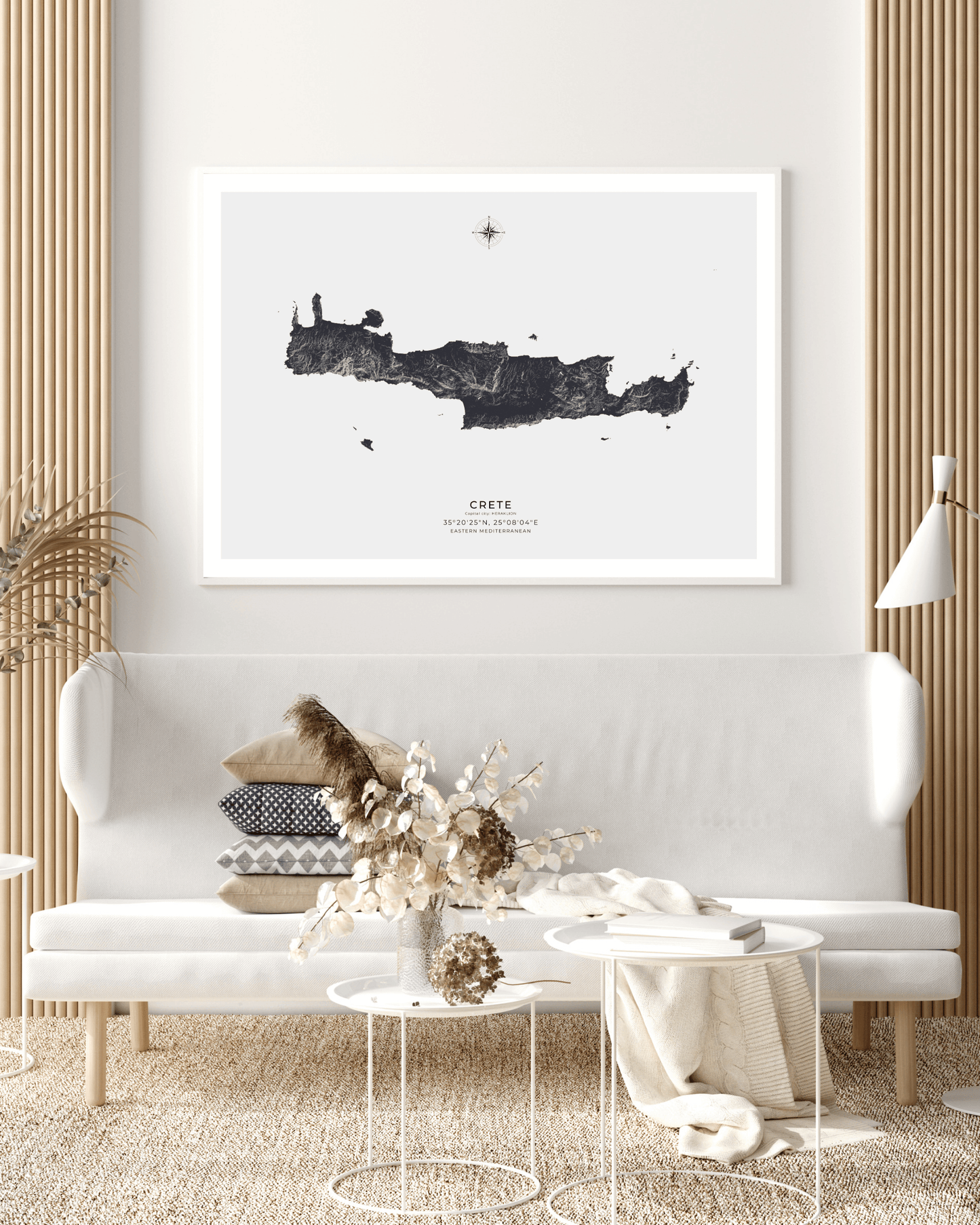 Crete - Fine Art Map - Deep Cobalt