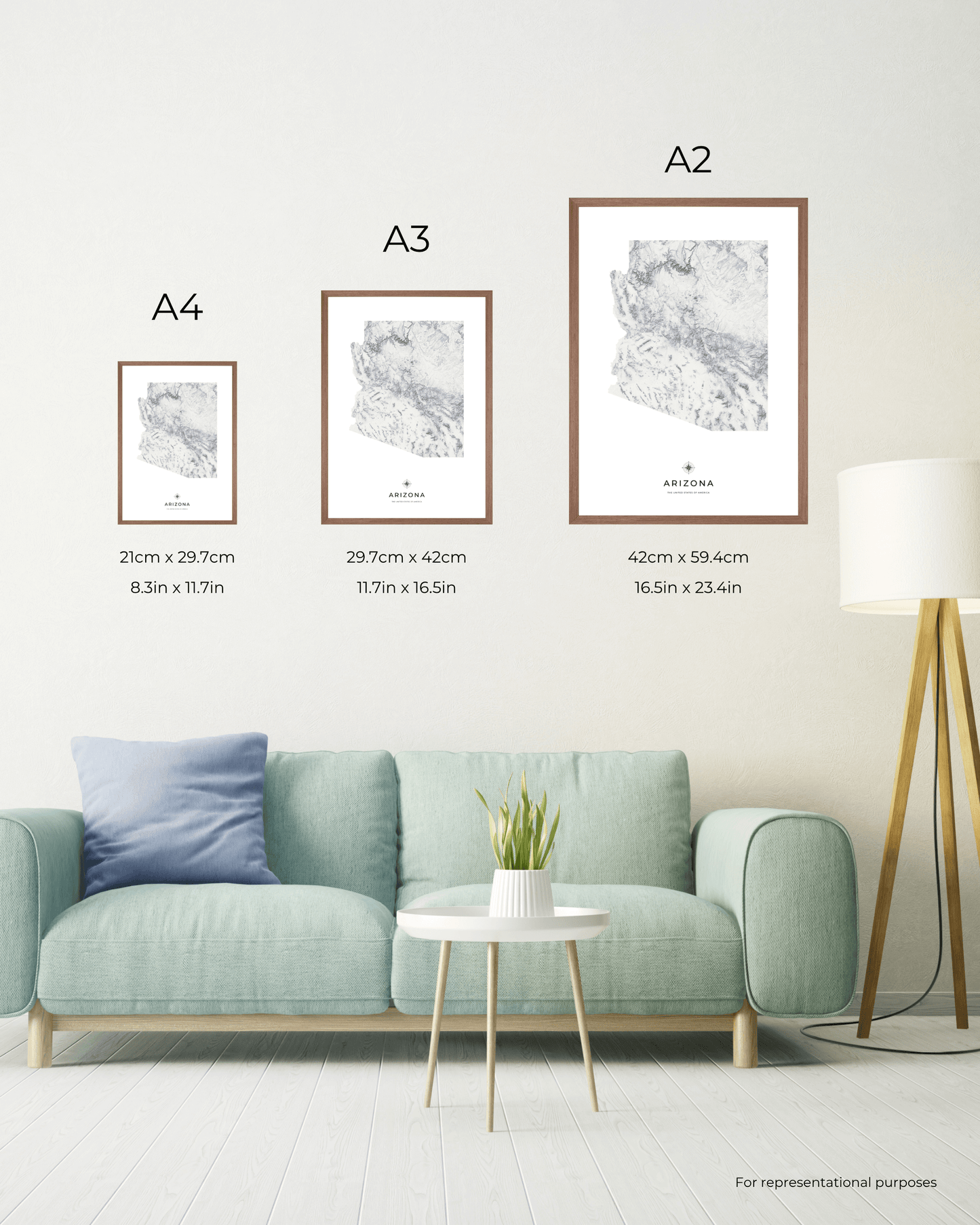 Arizona - Fine Art Topographical Map Print