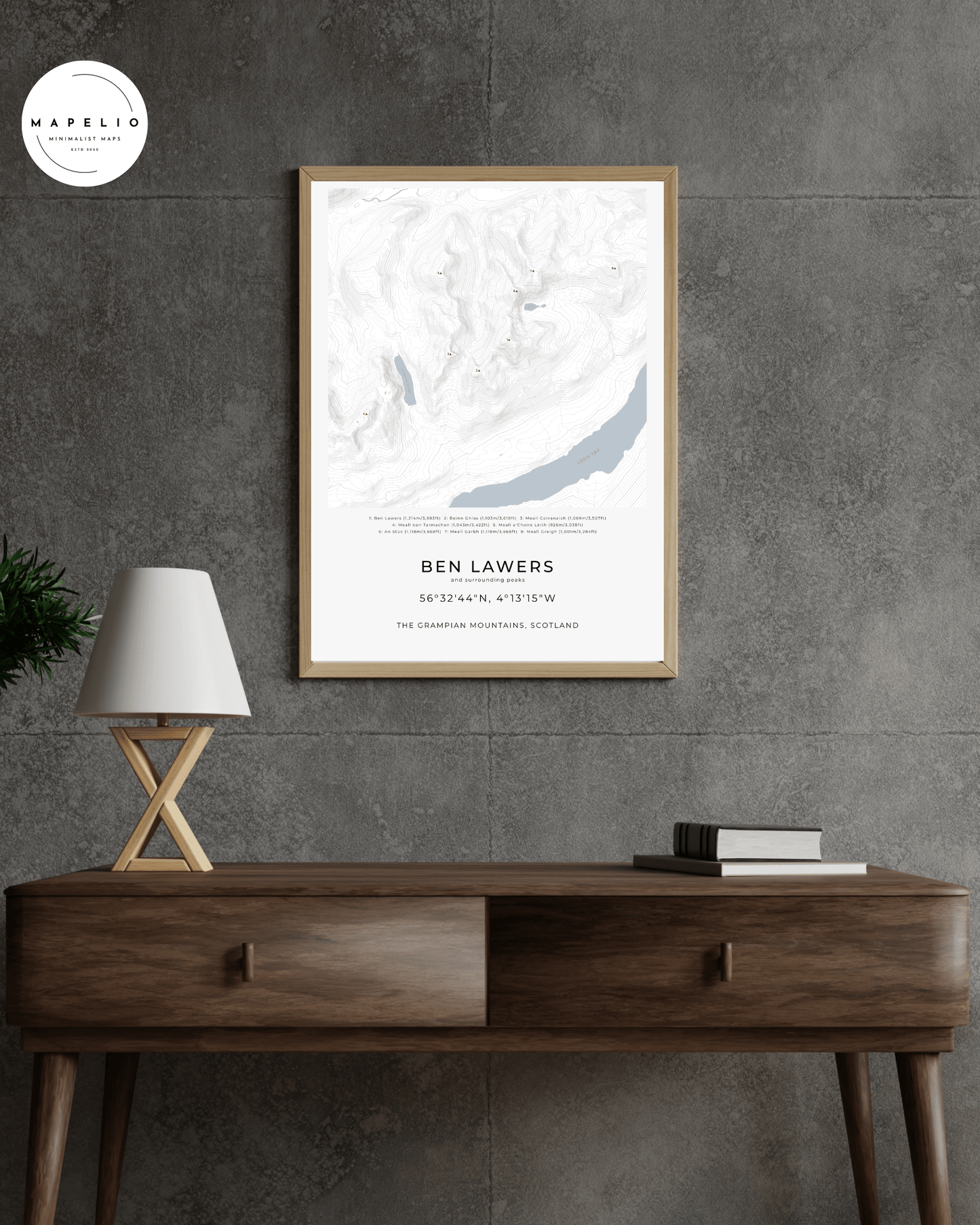 Ben Lawers & Surrounding peaks - Contour Map Print
