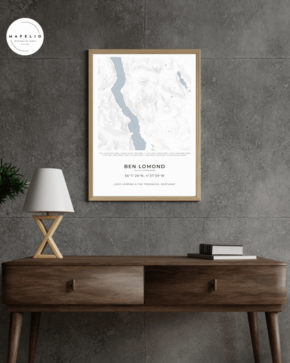 Ben Lomond & surrounding peaks -  Fine Art Map Poster