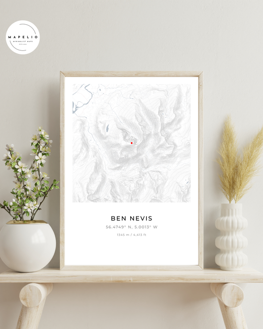 Ben Nevis -  Fine Art Contour Map