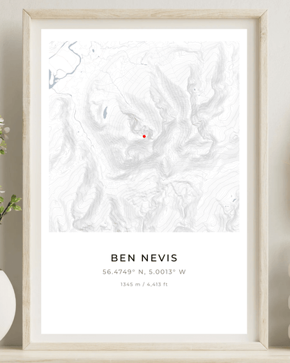 Ben Nevis -  Framed Contour Map