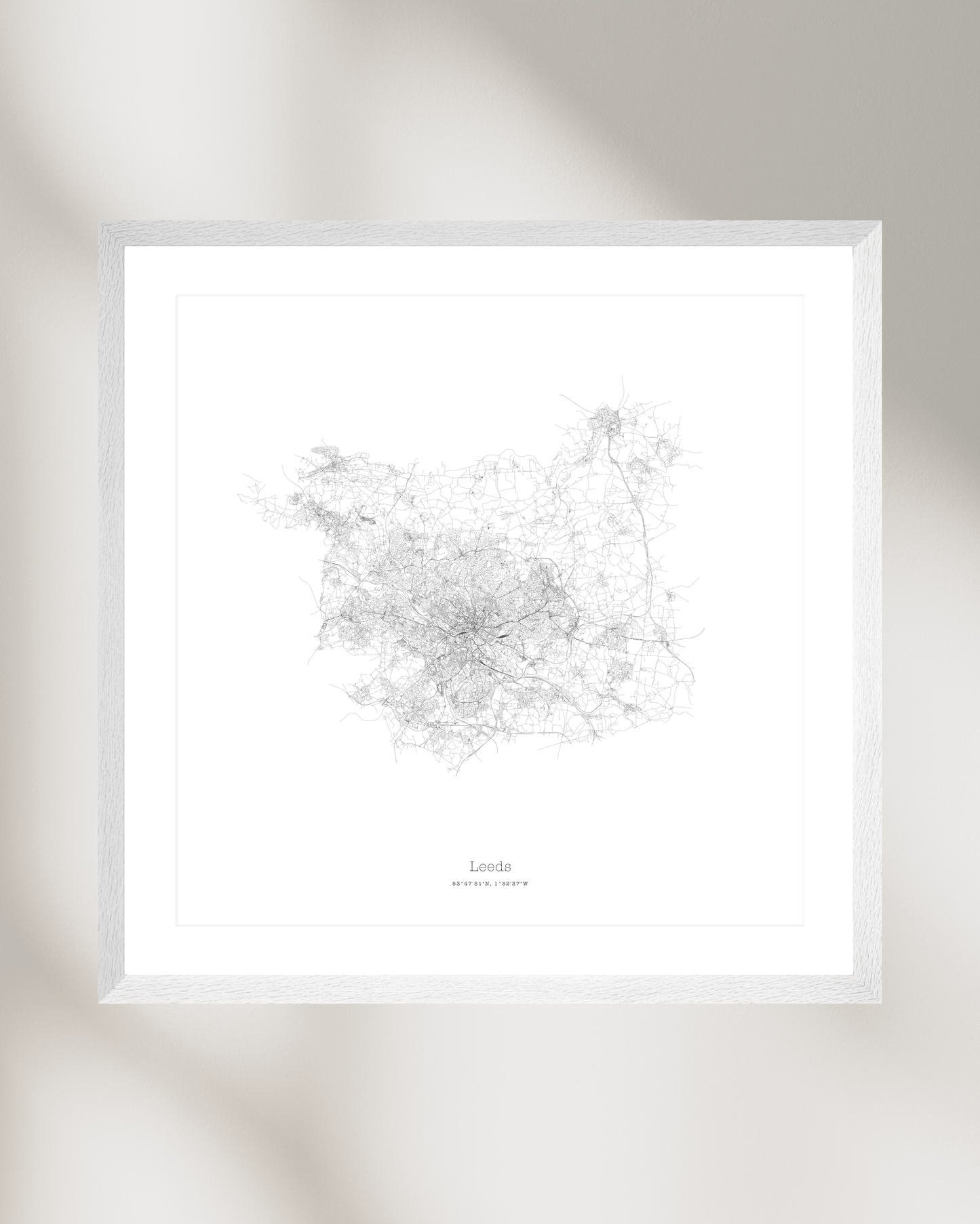 Leeds - Minimalist City Map - Fine Art Print - White
