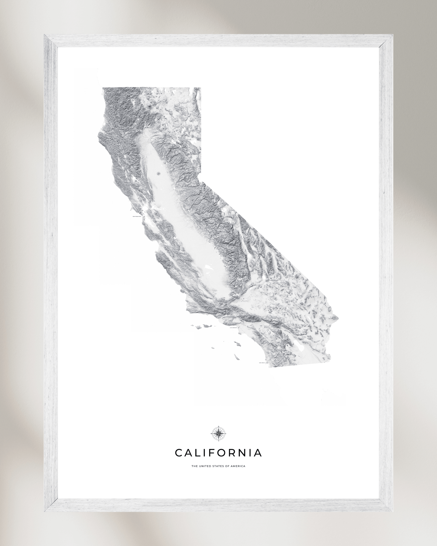 California - Fine Art Topographical Map Print