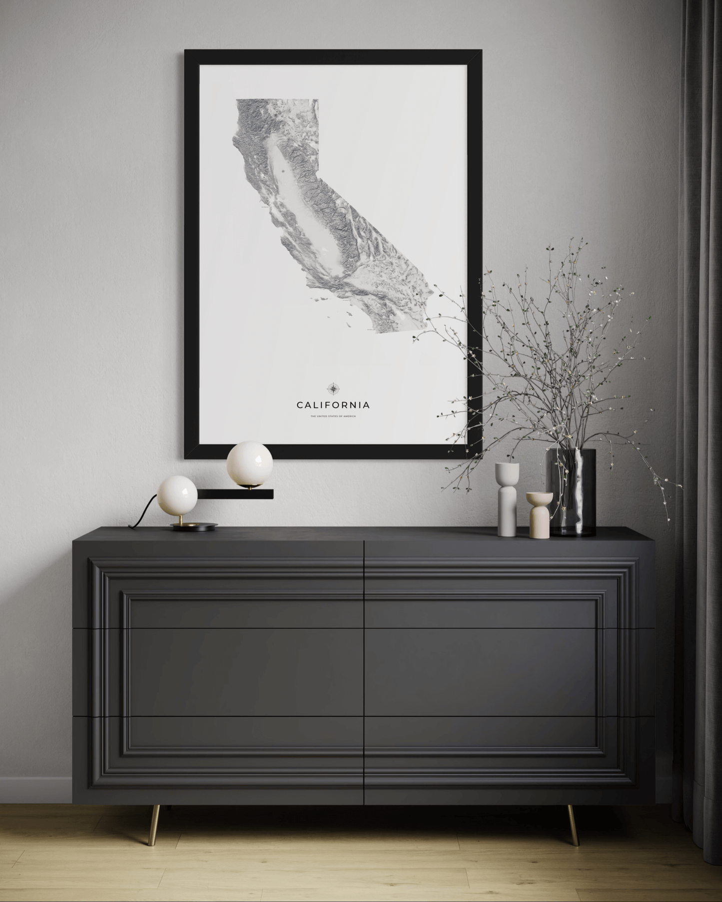 California - Fine Art Topographical Map Print