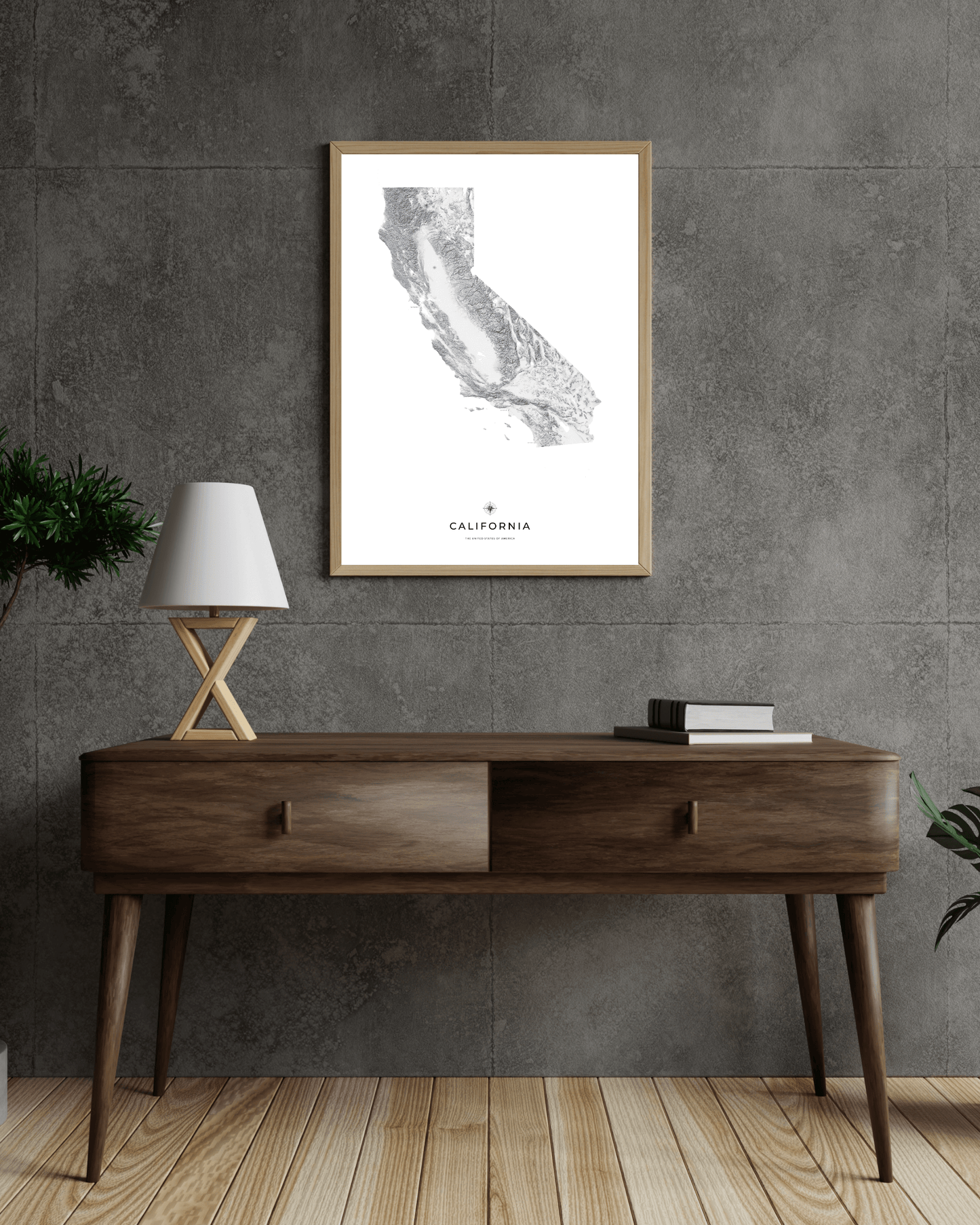 California - Fine Art Topographical Map Print