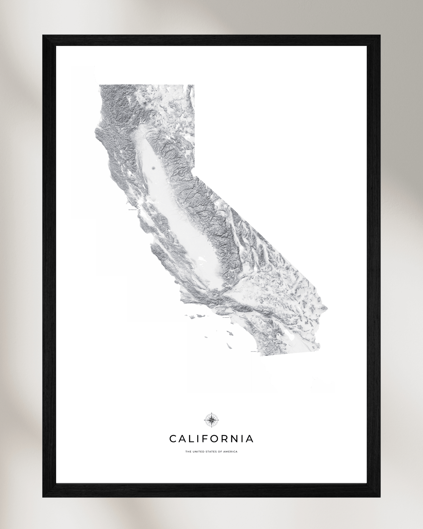 California - Fine Art Topographical Map Print