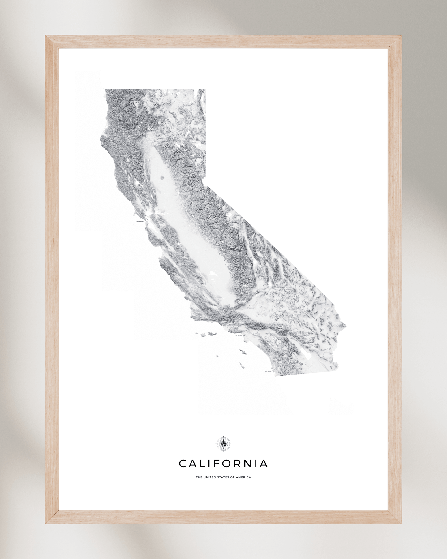 California - Fine Art Topographical Map Print