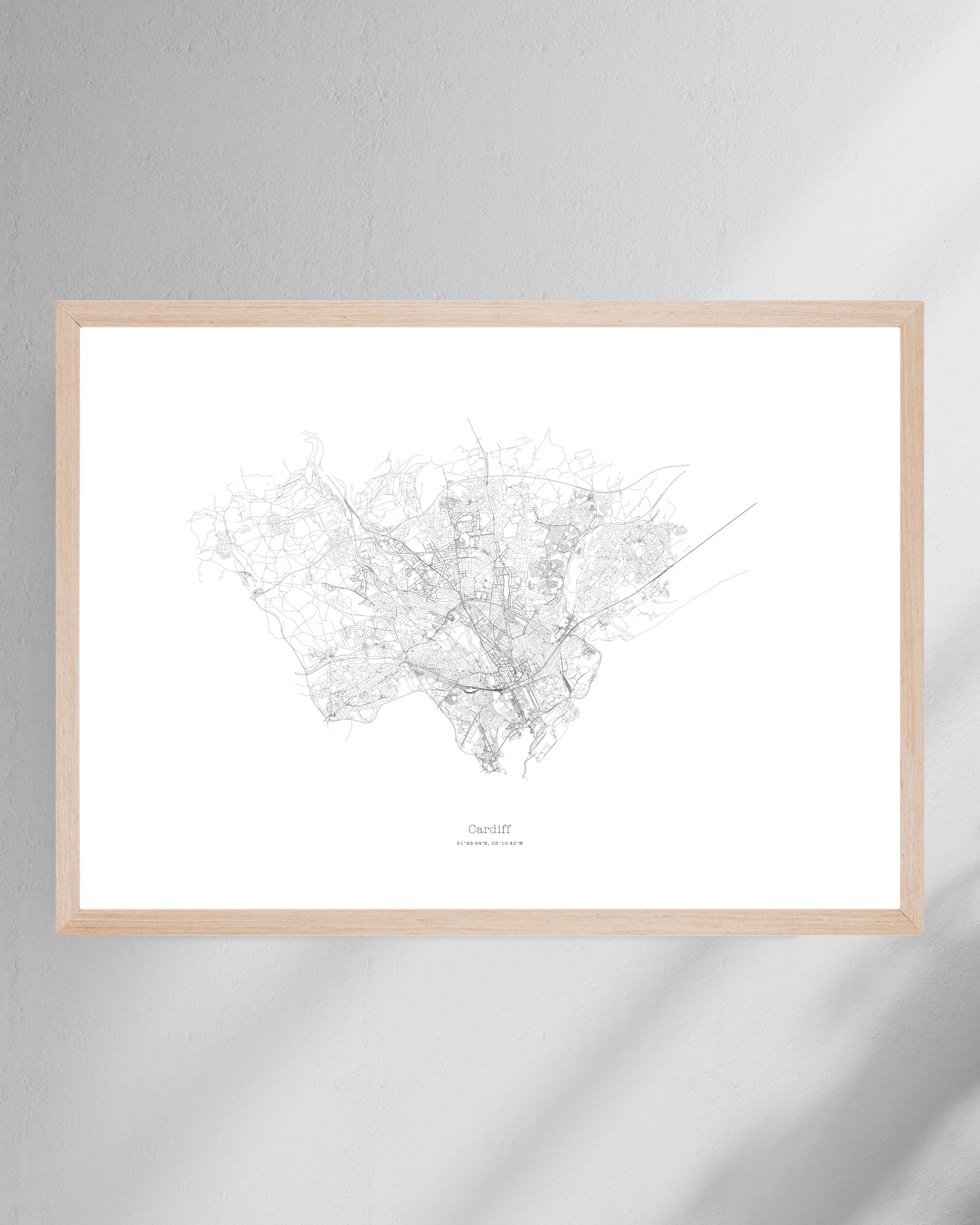Cardiff - City Map - Minimalist Fine Art Print - White