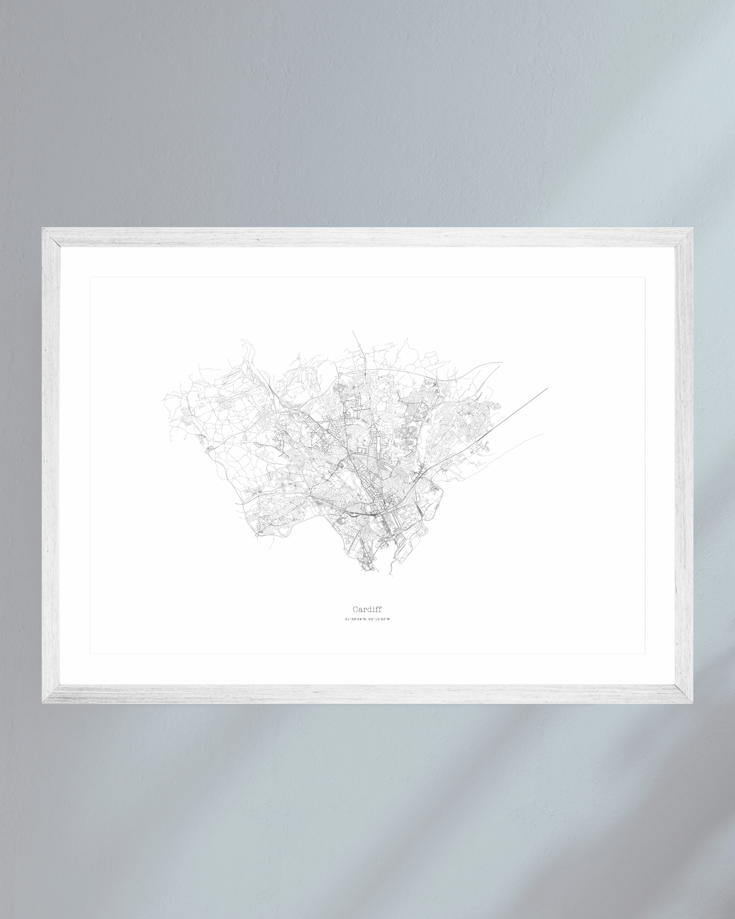 Cardiff - City Map - Minimalist Fine Art Print - White
