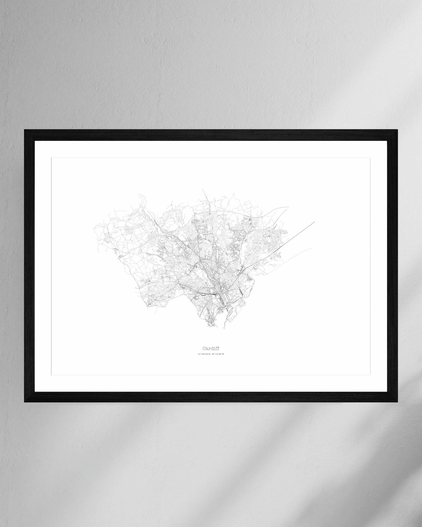 Cardiff - City Map - Minimalist Fine Art Print - White