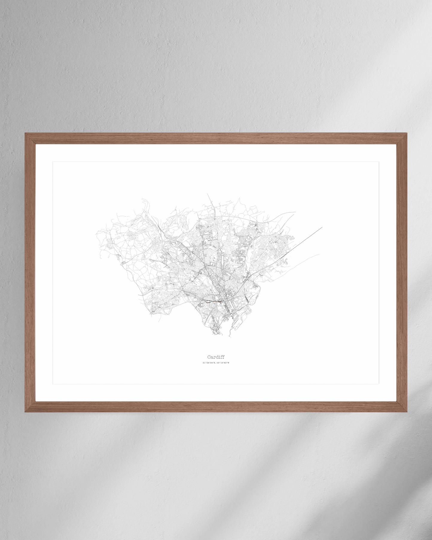 Cardiff - City Map - Minimalist Fine Art Print - White