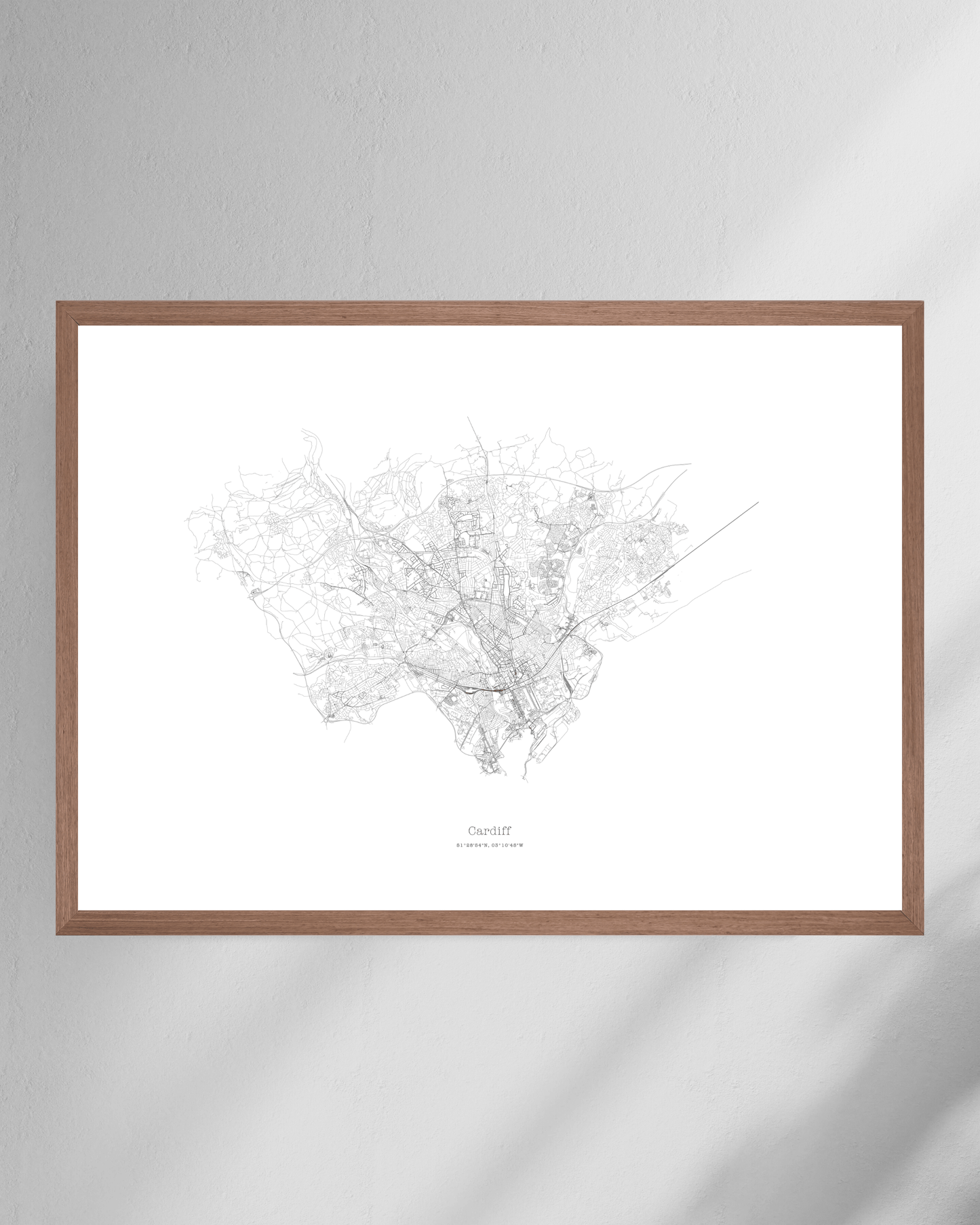 Cardiff - City Map - Minimalist Fine Art Print - White