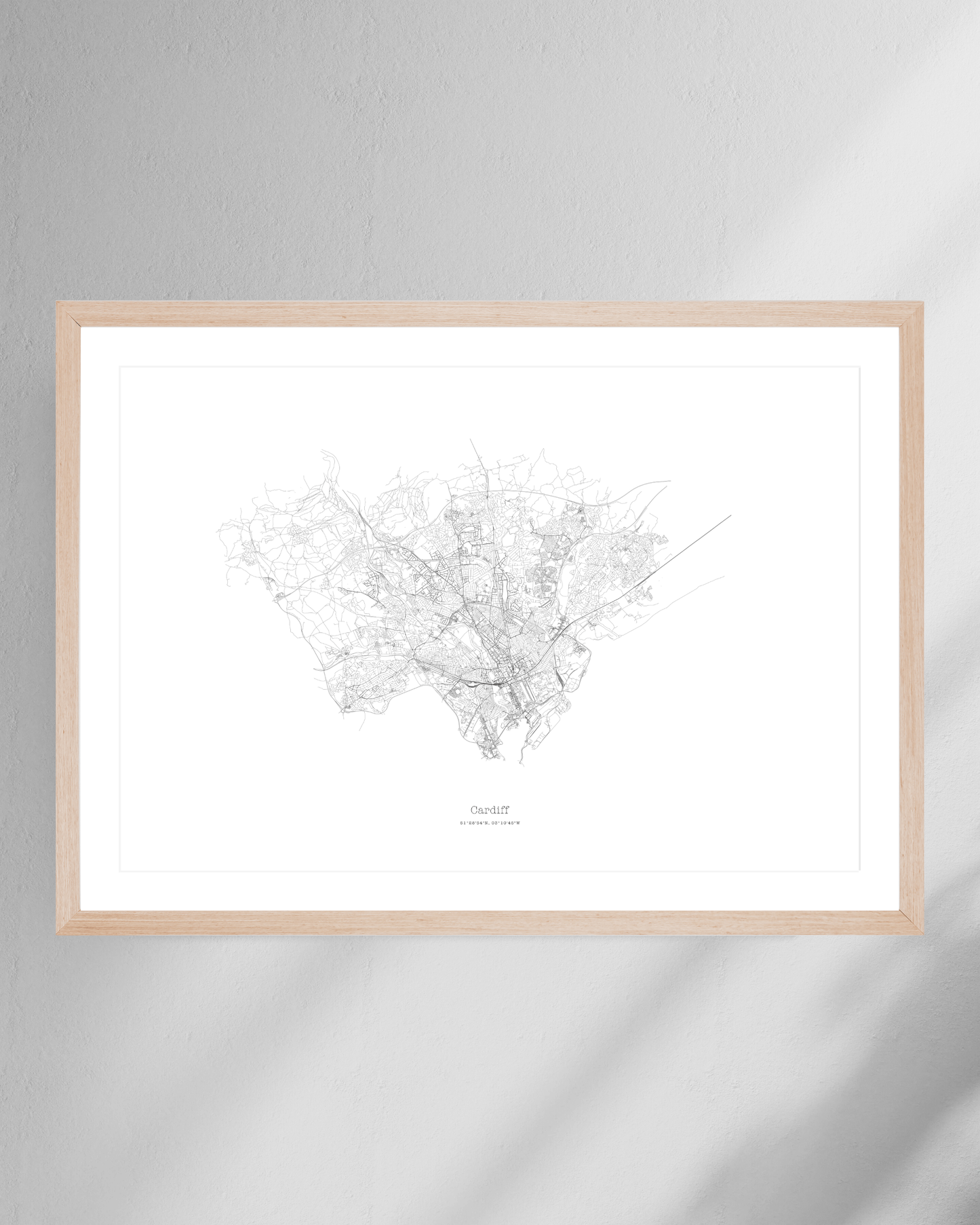 Cardiff - City Map - Minimalist Fine Art Print - White