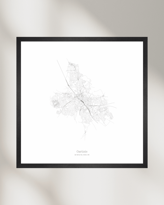 Carlisle - Minimalist City Map - Fine Art Print - White
