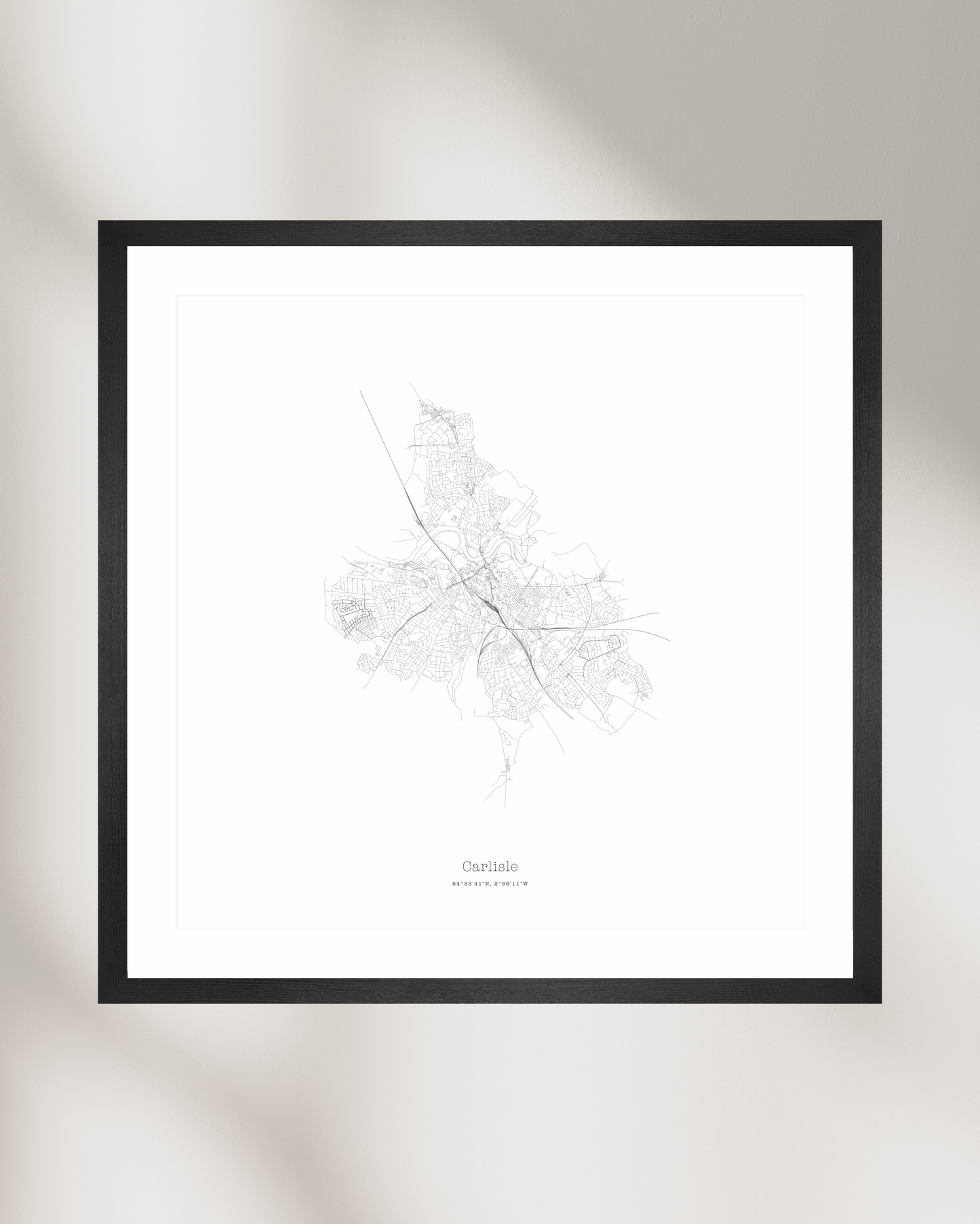 Carlisle - Minimalist City Map - Fine Art Print - White