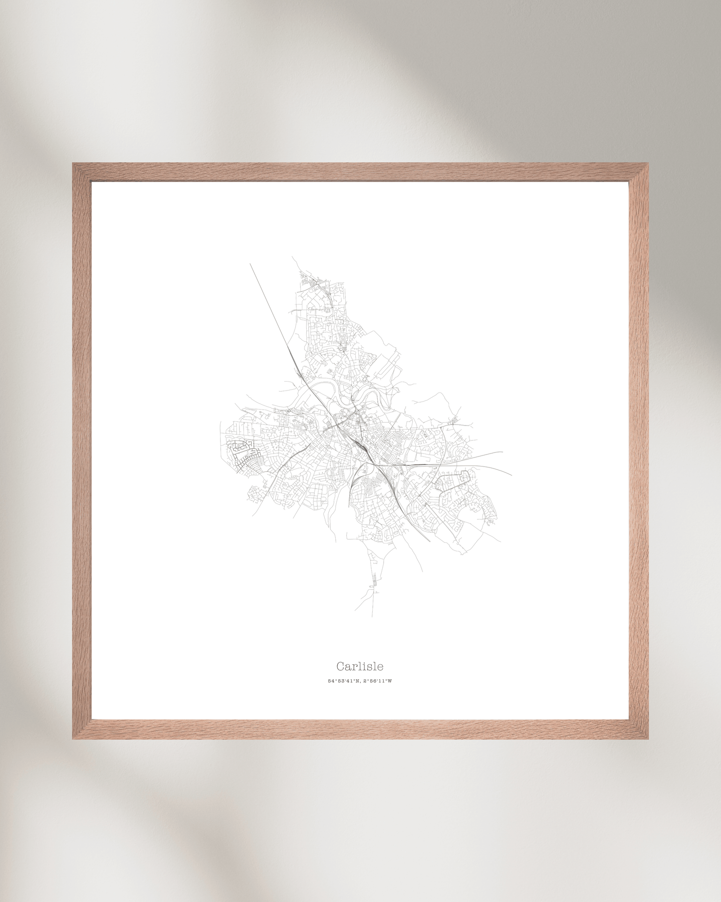 Carlisle - Minimalist City Map - Fine Art Print - White
