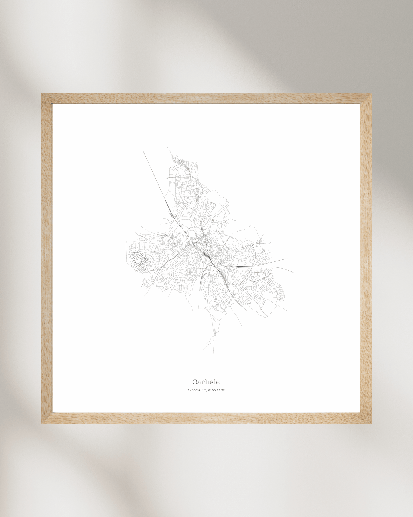 Carlisle - Minimalist City Map - Fine Art Print - White