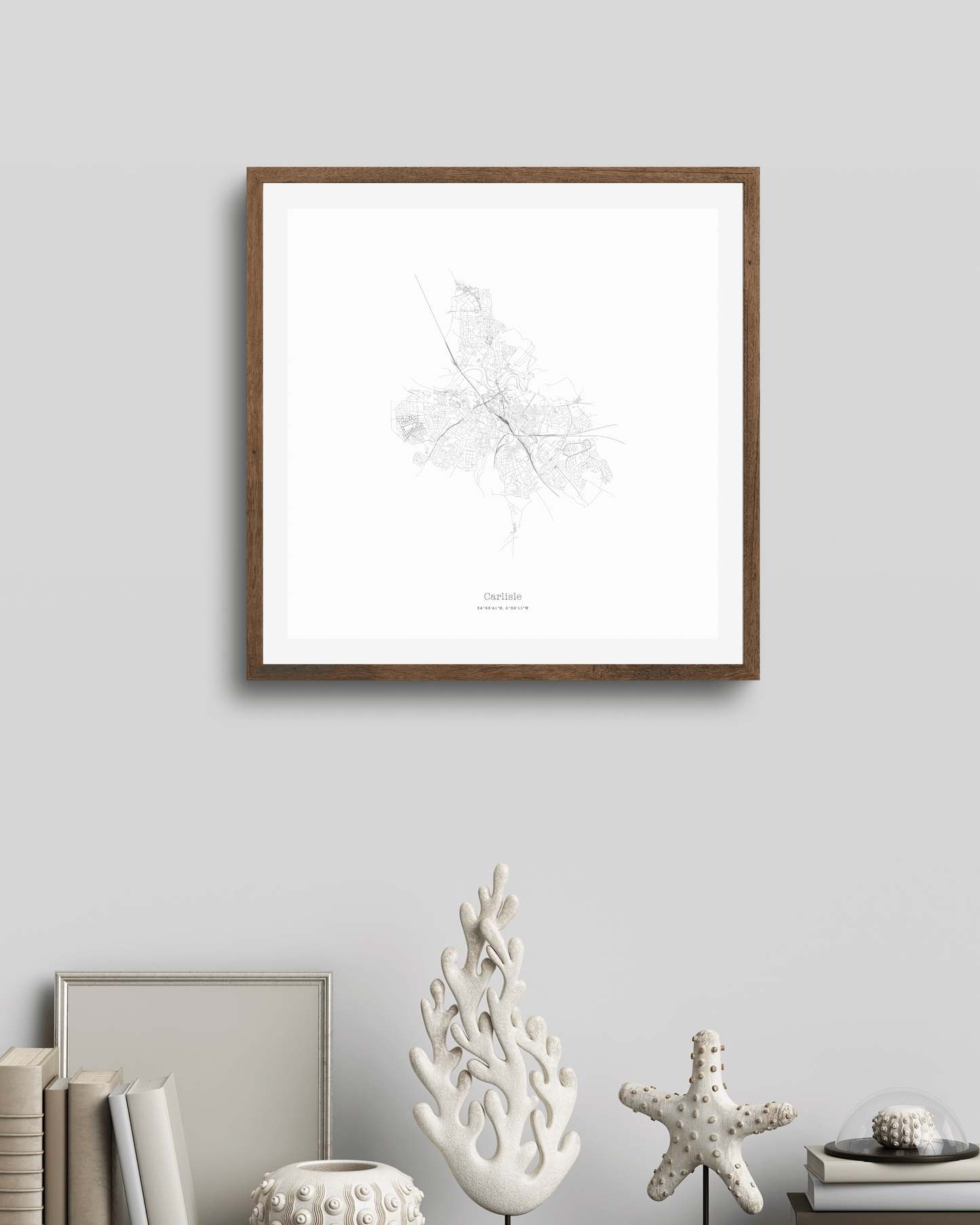 Carlisle - Minimalist City Map - Fine Art Print - White