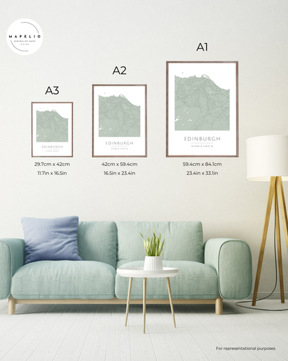 Edinburgh -  Framed City Map