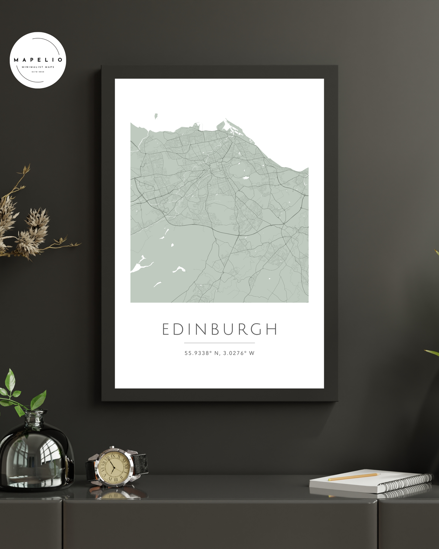 Edinburgh -  Framed City Map