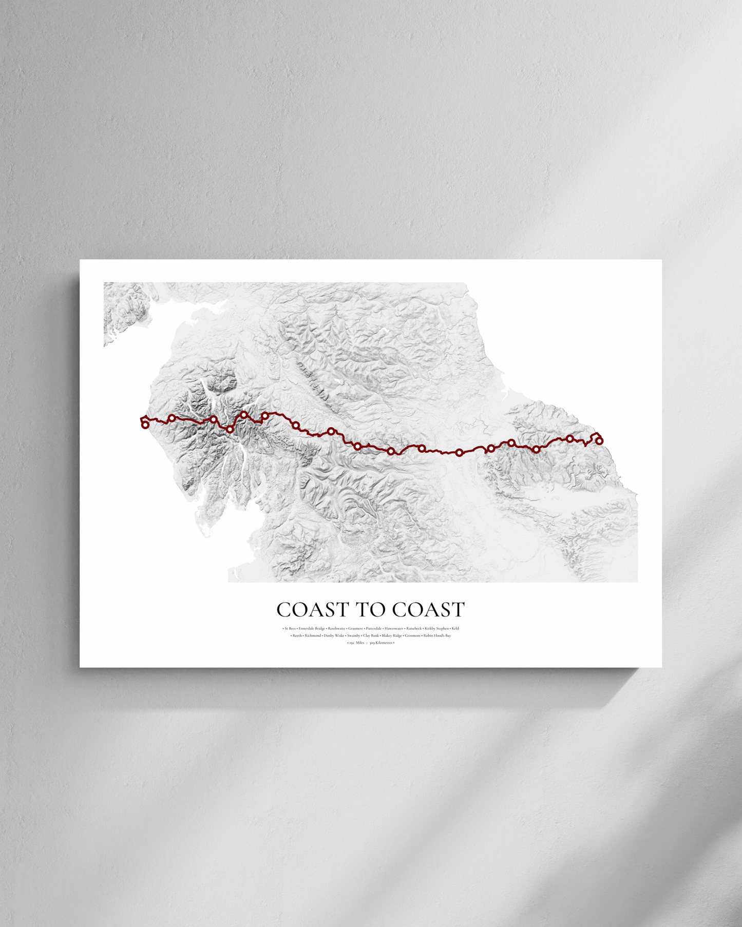 Coast to coast path - Fine Art Topographical Map Print