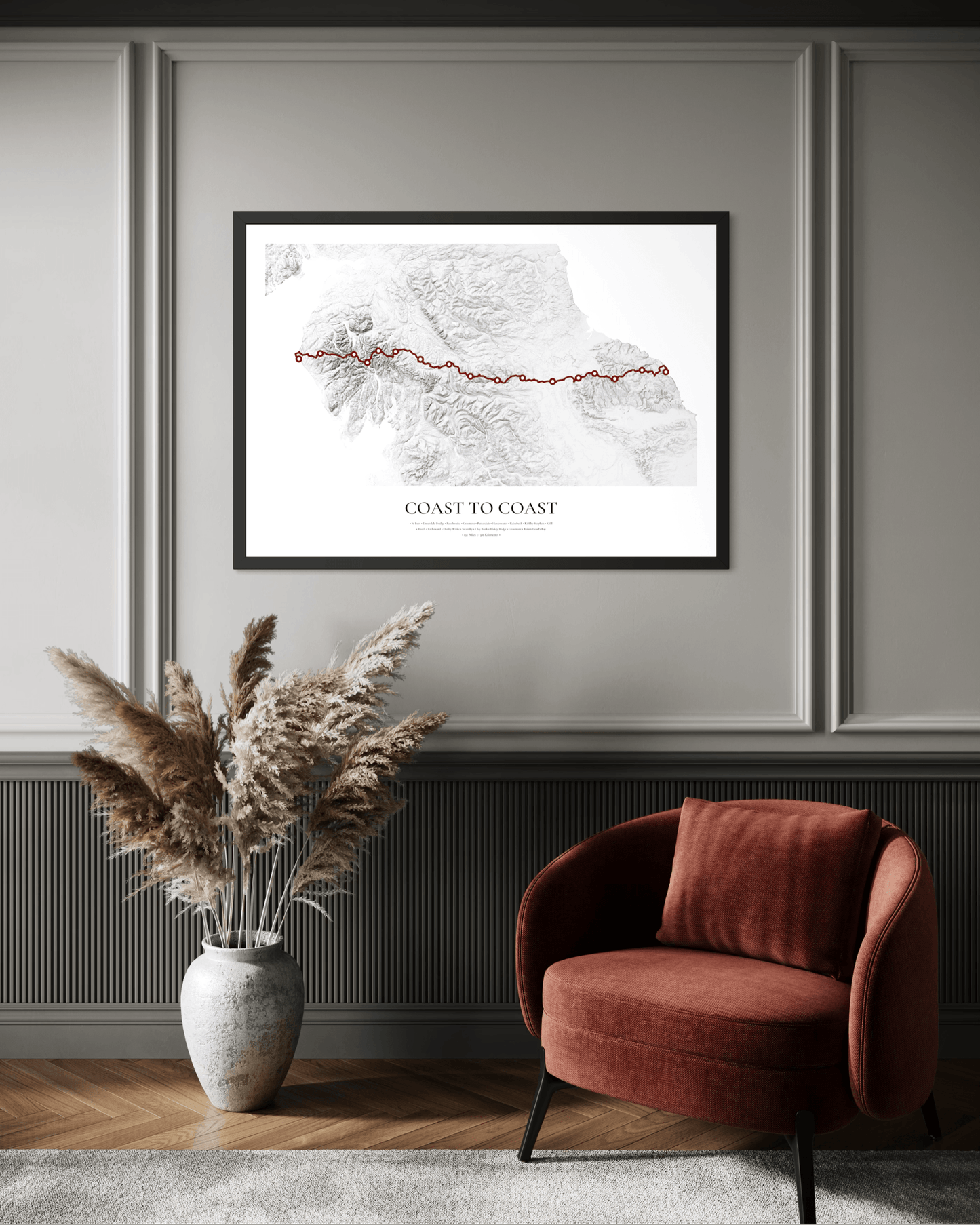 Coast to coast path - Fine Art Topographical Map Print