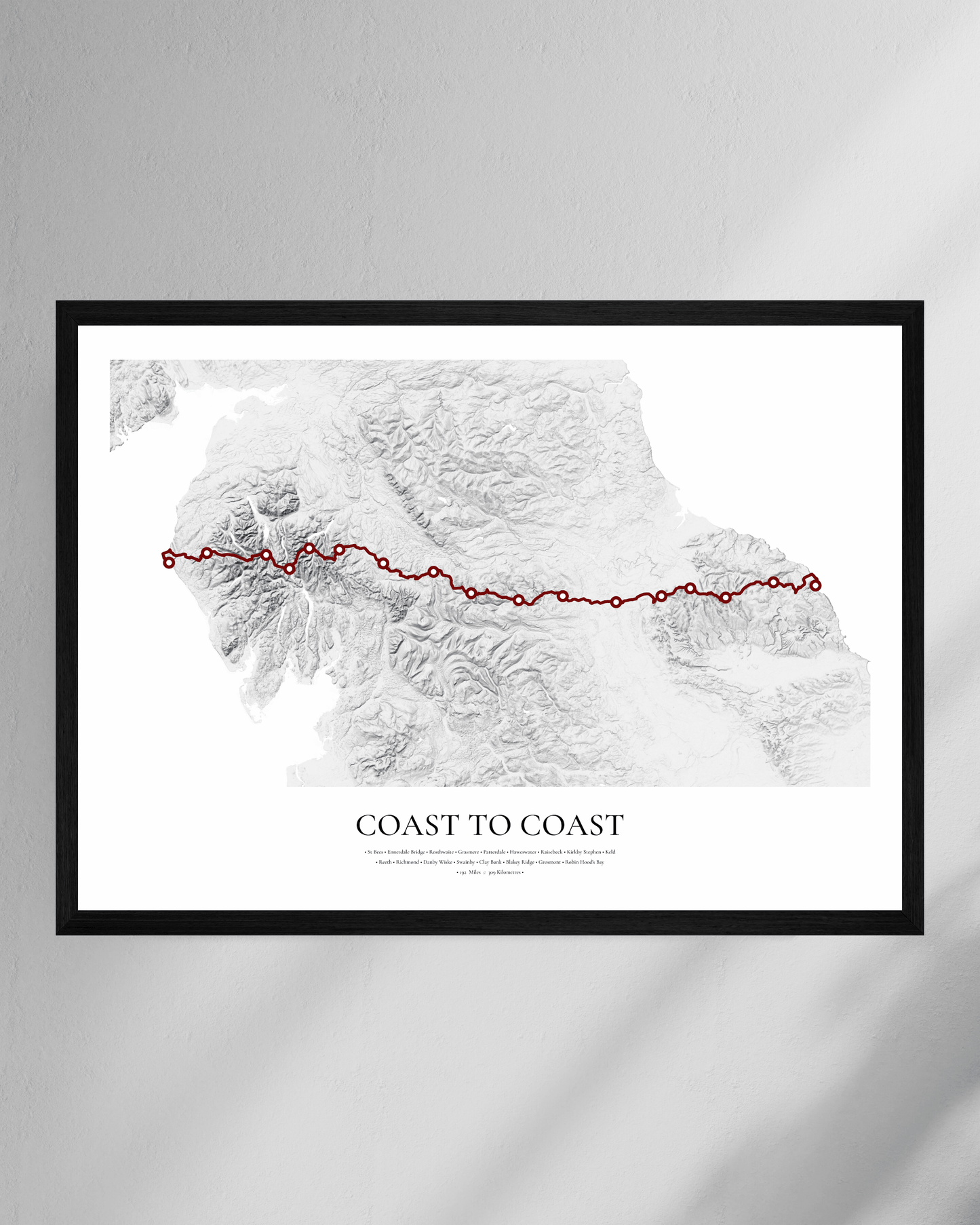 Coast to coast path - Fine Art Topographical Map Print