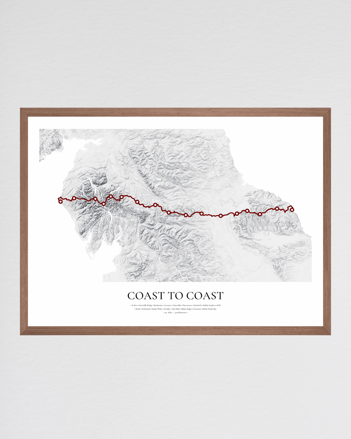 Coast to coast path - Fine Art Topographical Map Print