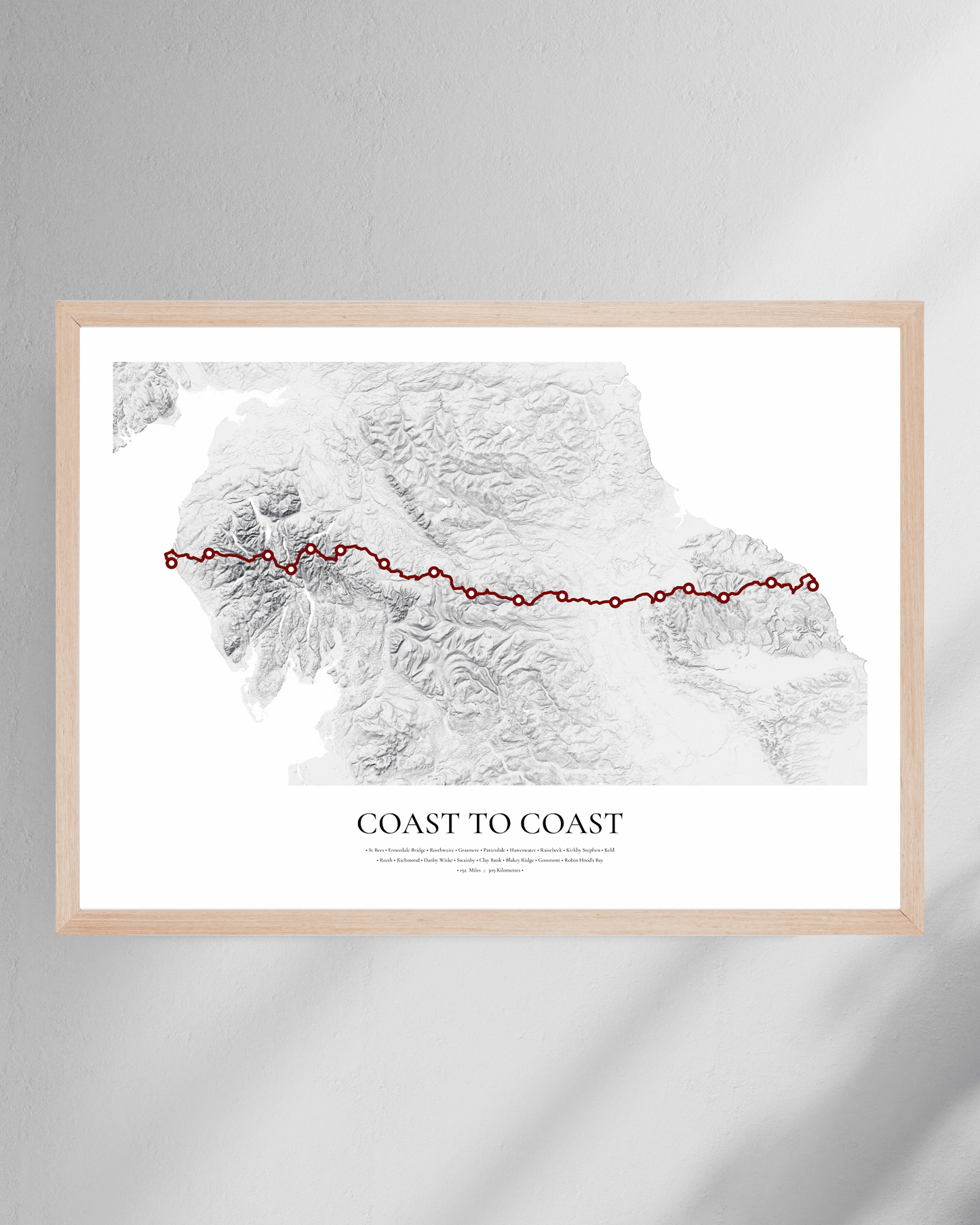Coast to coast path - Fine Art Topographical Map Print